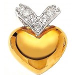 Pendentif C�ur Or jaune Diamants.
