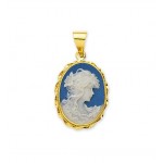 Pendentif Cam�e Porcelaine Or Jaune.