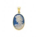 Pendentif Cam�e Porcelaine Or Jaune.