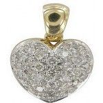 Pendentif Coeur 2 Or Diamants.