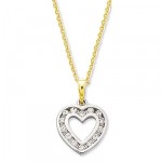 Pendentif coeur 2 Ors Diamants.