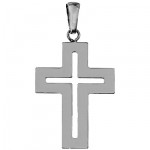 Pendentif Croix Or Blanc A. AUGIS.