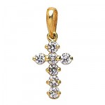 Pendentif Croix Or jaune Oxyde