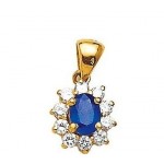 Pendentif Or jaune Saphir/Diamants.