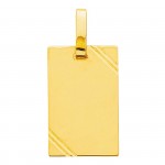 Pendentif Plaque Or jaune.