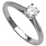 Solitaire Or blanc Diamant.
