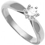 Solitaire Or blanc Diamant.