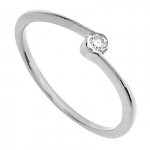 Solitaire Or blanc Diamant.