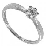 Solitaire Or blanc Oxyde de zirconium.