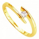 Solitaire Or jaune Diamant.