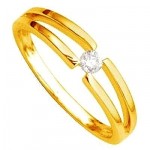 Solitaire Or jaune Diamant.