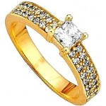 Solitaire Or jaune Diamants.