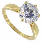Solitaire Or jaune Oxyde de zirconium.