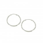 Boucles d'oreilles cr�oles Or blanc.
