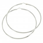 Boucles d'oreilles cr�oles Or blanc.