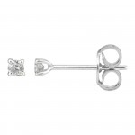 Boucles d'Oreilles Diamants Or Blanc 0.08 ct.