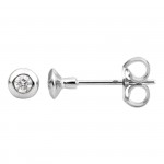 Boucles d'Oreilles Diamants Or Blanc 0.08 ct.