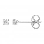 Boucles d'Oreilles Diamants Or Blanc 0.12 ct.