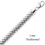 Bracelet maille Anglaise Or Blanc.