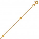 Cha�ne de Cheville Or Jaune Coeur.