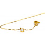 Cha�ne de Cheville Or Jaune Coeur Oxyde.