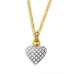 Pendentif c�ur 2 Ors Diamants.