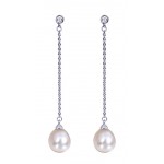 Perles d'eau douce Or Blanc Diamants.