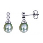 Perles de TAHITI Or Blanc Diamants.