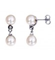 Perles d'eau douce Or Blanc.