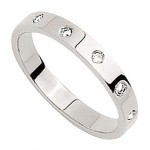 Alliance Femme Or blanc Diamants.