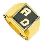 Chevali�re Homme Or jaune Onyx