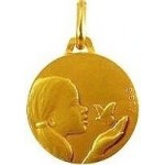 M�daille 16 mm - Fille au papillon A-AUGIS.