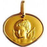 M�daille Ange ail� de profil gauche.