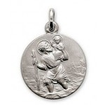 M�daille St Christophe Or Blanc.
