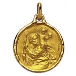 M�daille St Christophe Or Jaune - A.AUGIS -