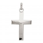 Pendentif Croix Or blanc.