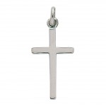 Pendentif Croix Or blanc.