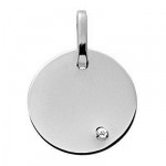 Pendentif Plaque Or Blanc  Diamant.