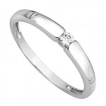 Solitaire Or blanc Diamant.