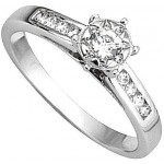 Solitaire Or blanc Diamants.