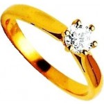 Solitaire Or jaune Diamant.