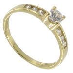 Solitaire Or jaune Oxyde de zirconium.