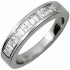 Alliance Femme Or blanc Diamants princesse et bagette