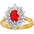 Bague 2 ors Diamants Rubis.
