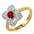 Bague 2 ors Diamants Rubis. 