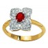 Bague 2 ors Diamants Rubis. 