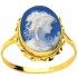 Bague cam�e porcelaine or jaune.
