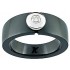 Bague C�ramique noire, Or Blanc, Diamant.