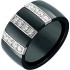 Bague C�ramique noire, Or Blanc, Diamants Jeell