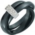Bague C�ramique Noire, Or Blanc, Diamants.
